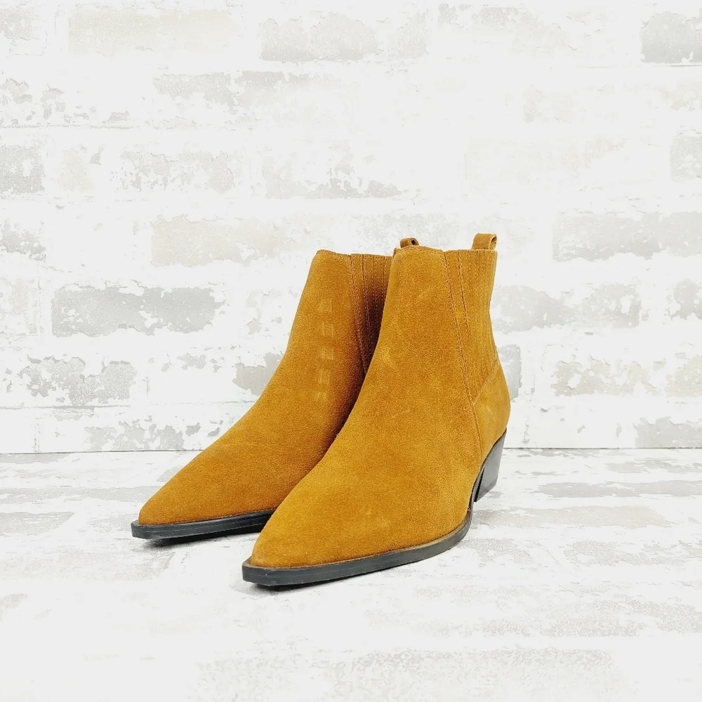 New Marc Fisher LTD Yarita Natural Pointed Toe Bootie W616 - Picture 2 of 11
